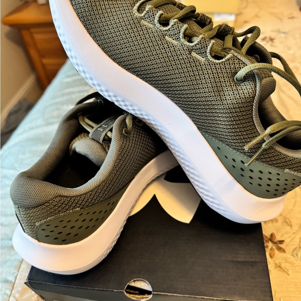 Under Armour Olive Green Athletic Shoes - Picture 2 of 11